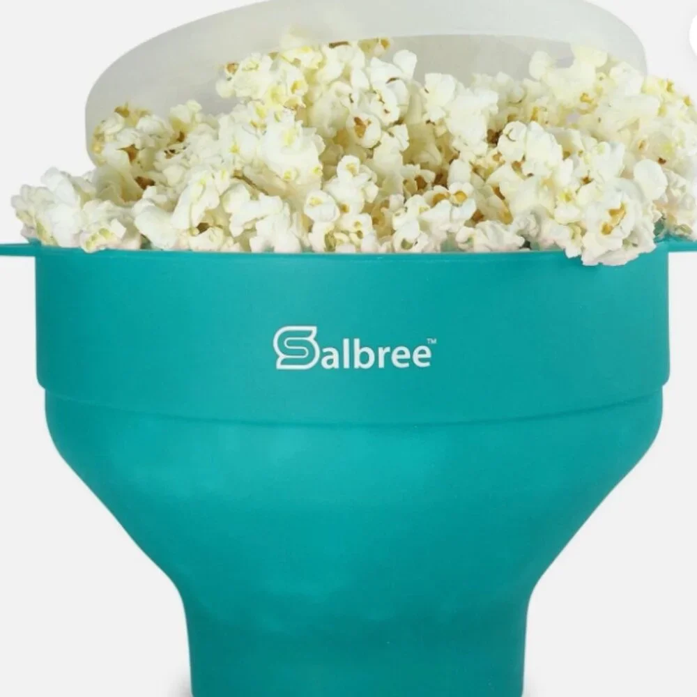 Salbree Microwave Silicone Popcorn Popper Teal New in Bag